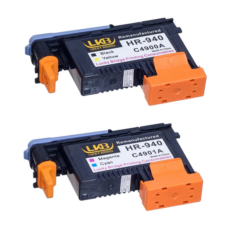 LKB رأس طباعة LKB المعاد تصنيعه HP940 C4900A C4901A ومجموعة واحدة من خراطيش الحبر 940 940XL مع شريحة لم تُستخدم من قبل بديل لطابعة HP Officejet (2PK رأس طباعة ومجموعة واحدة من خراطيش الحبر) - الولايات المتحدة الأمريكية - Image 4